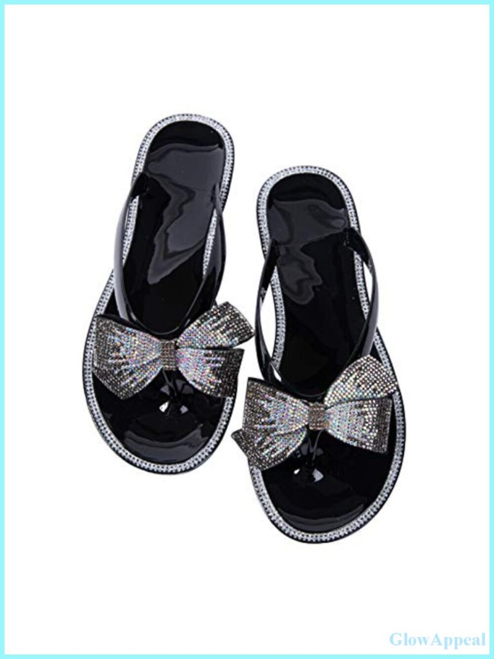 Women's Jelly Flip Flop Sandals Bow Flat PVC Beach Casual Summer Slides
